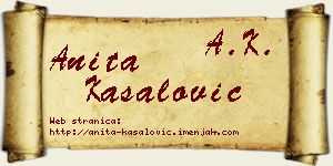 Anita Kasalović vizit kartica